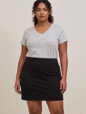 Verbio Black 95% Cotton Mini Skirt - Comfy & Classic! Size Plus Size XXL